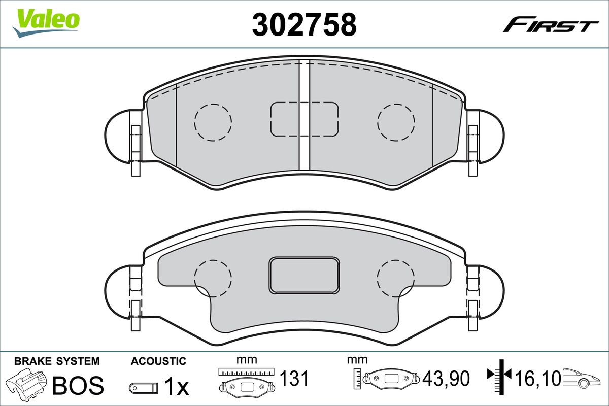 Set placute frana,frana disc 302758 VALEO